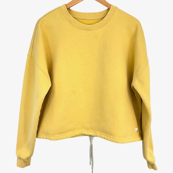 Vuori Restore Crew Pullover Sweatshirt Yellow *READ* Cropped Oversized Size M - Picture 1 of 5